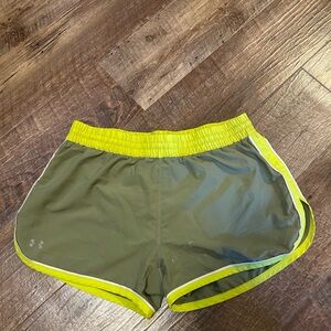 Under Armour Olive and Neon Yellow Shorts